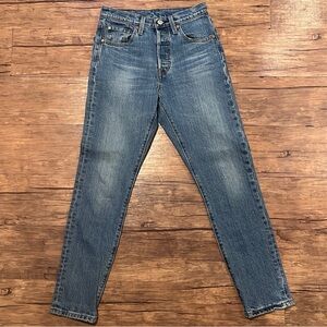 Levi’s 501 Skinny Jeans W25 L28 Light Wash Button Fly High Rise Vintage Style